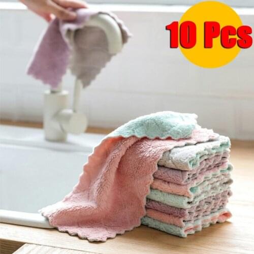 10pcs Super Absorbent Microfiber Kitchen Dish Cloth High-efficiency Tableware Household Cleaning Towel Kitchen Tools Gadgets