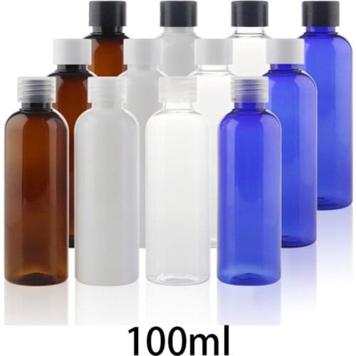 20pcs Empty 100ml Plastic Bottle Cosmetic Makeup Face Toners Cream Lotion Packaging Disinfection Water Container Free Shipping
