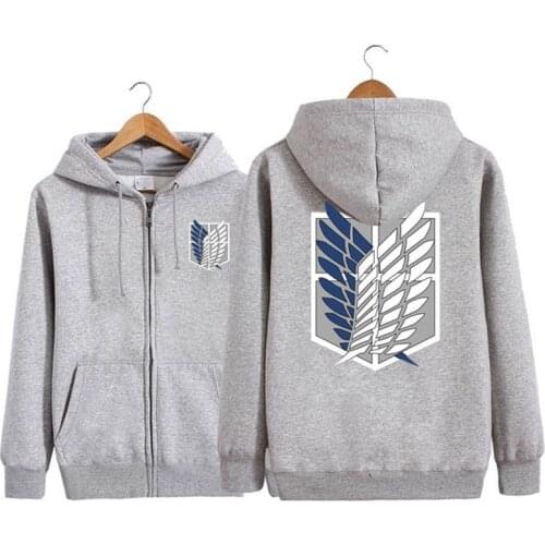 3 Colors Anime Attack on Titan Unisex Cosplay Costume Grey red black Hoodie Scouting Legion Hooded Jacket cosplay costume