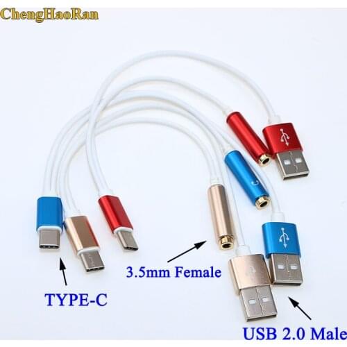 ChengHaoRan audio adapter Cable Male USB Type C to female 3.5mm 2in1 headphone Jack and male USB 2.0 Earphone Charging Adapter