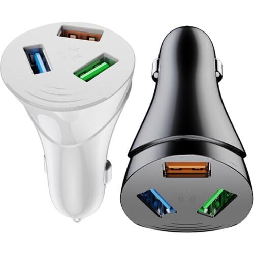 3 Ports USB Car Charger Ipad GPS Cell Phone Automobile Chargers Portable Electronic Accessories for Quickly Charging