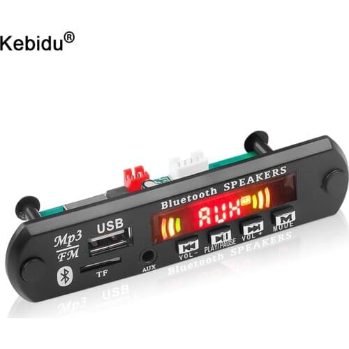 Kebidu Wireless Mp3 Player Bluetooth 5.0 Mp3 Decoder Board Audio Support USB Aux TF Radio FM For IOS Android Phone App Control