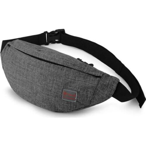 Brand Men Women Casual Functional Fanny Bag Waist Bag Male Money Phone Belt Bag Pouch Gray Black Bum Hip Bag Shoulder belt pack