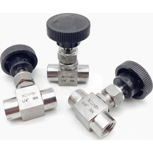 Bulkhead 1/8" 1/4" 3/8" 1/2" BSP Female Needle Valve Crane 304 Stainless Flow Control Water Gas Oil Propane 915 PSI
