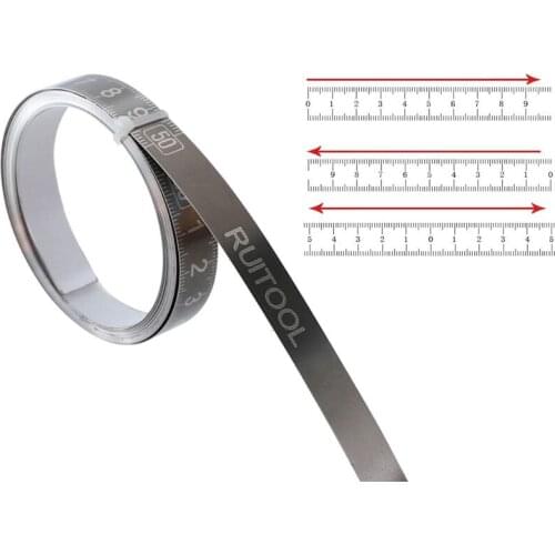 Black 1/2/3M Self-adhesive Tape Measure with Backing Table Sticky Measuring Backing Metric Steel Tape Ruler