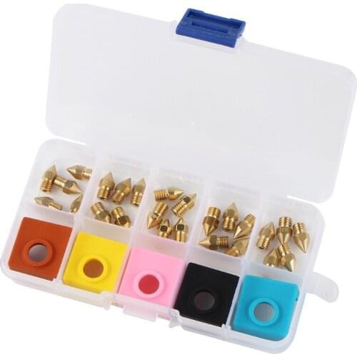 3D Printer Parts MK9 Extruder Nozzle Print Head 0.2/0.3/0.4/0.5/0.8mm Silicone Sock for Creality CR-10 Ender 3