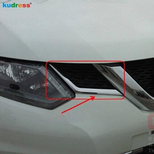 For Nissan X-Trail Rogue T32 2014 2015 2016 2017 Chrome Front Mesh Grille Grill Head Light Cover Trim Insert Styling Molding