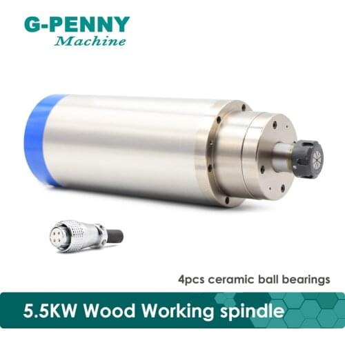 Wood Working Spindle Motor 220V 5.5 KW ER25 Water Cooled 4 Bearings High Torque Water Cooling Spindle for CNC Router Machine