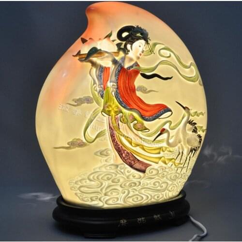 Peach shaped birthday celebration porcelain enamel porcelain lamp lamp bedroom lamp indoor decoration old mother