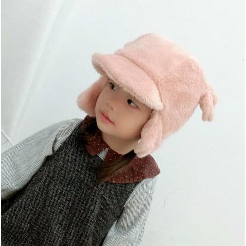 Kawaii Cat Ear Baby Knitted Hats with Scarf Set Winter Windproof Kids Boys Girls Warm Shapka Caps for Children Beanies Caps