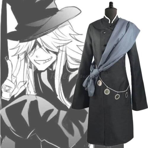 Japan Anime Black Butler Under Taker Cosplay Costume Men Halloween Party Performance Outerwear + underwear + Hat Outfit C127M289