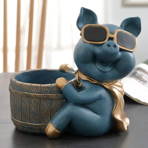Creative Nordic Storage Box Hallway Key Decoration Living Room Tissue Remote Control Desktop Organizing Box Cute Pig Home