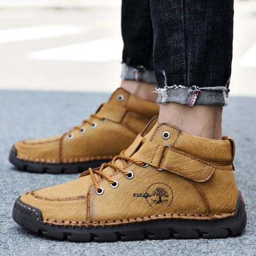 Mens shoes 2021 spring and autumn new Martin boots casual wild trend Korean outdoor leather snow shoes