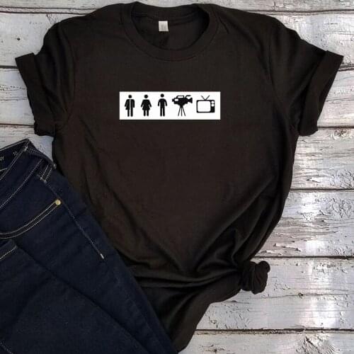 Person Woman Man Camera TV Cognitive Test Tee Trump 2020 Shirt Plus Size Harajuku Women Tshirt 90s Letter Thanksgiving