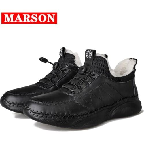 Men Casual Shoes Leather Plush Warm Elastic Non Slip Males Shoes Waterproof Outdoor Zapatillas Hombre Men Sports Shoes Plus Size