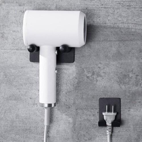 Hair Dryer Holder,Aluminum Alloy Bathroom Wall Mount Adhesive for Dyson Rack Organizer Compatible with Most Hair Dryers