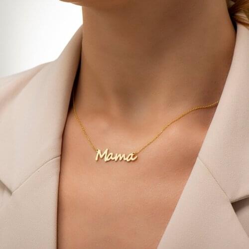 Delicate Mama Necklace Mama Gold Necklace Choker Stainless Steel Unique Jewelry Gift for Mothers Collier Femme