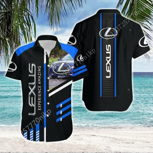 2021 New Lexus Brand Mens Shirt High Quality Oversize T-shirt Top Harajuku Casual Mens Clothing 3D Anime Button Cardigan