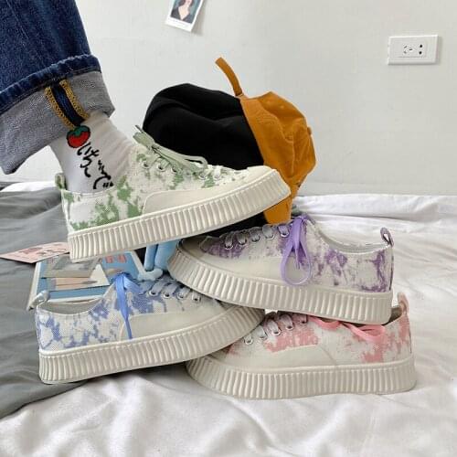 New Arrival Womens Canvas Shoes for 2021 Thick Soled Crossover Strap Render Effect Females Casual Shoes Ladys Board Shoes