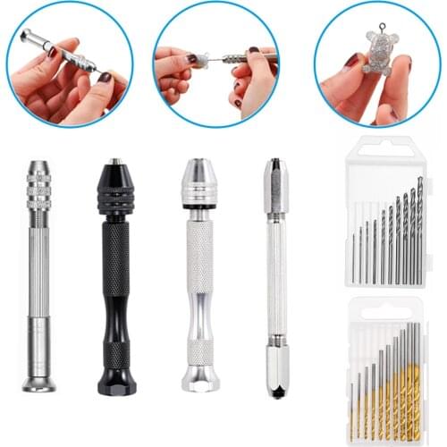 1pcs Silver Metal Hand Drill Equipments Uv Resin Epoxy Mold Tools With 0.8mm-3.0mm Drill Screw DIY Jewelry Making Handmade Tools