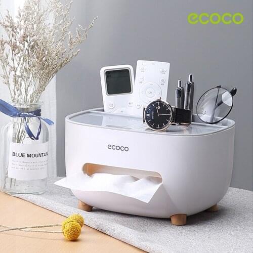 ECOCO Tissue Box Napkin Holder Multifunctional Sundries Storage Ontainer Living Room Remote Control Storage Box for Home, Office