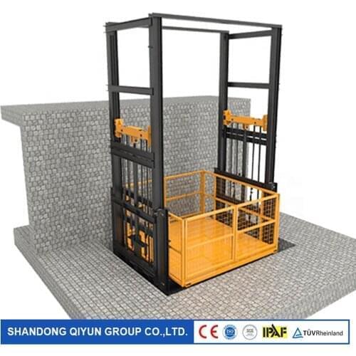 Qiyun China Popular Indoor Outdoor Hydraulic Lift Tables Customized Goods Lifts 5 M 800 Kg Load Capacity Factory Elevator