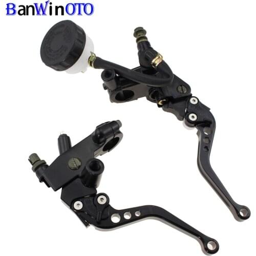 Adjustable Motorcycle Brake Clutch Levers Master Cylinder Reservoir Set 22mm Universal For Honda Suzuki Kawasaki Yamaha