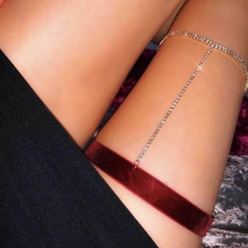 Luxury fashion crystal leg chain bikini beach suit leg chain beauty thigh chain lady Necklace accessories