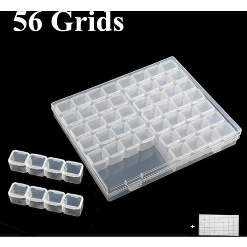 56 jewelry box diamond embroidered crystal beads storage box PP plastic storage box transparent rectangular box