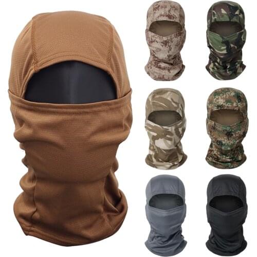 Tactical Full Face Mask Scarf Balaclava Headgear Caps Outdoor Windproof UV Protection Hood Helmet Liner Cap for Hunting Skiing