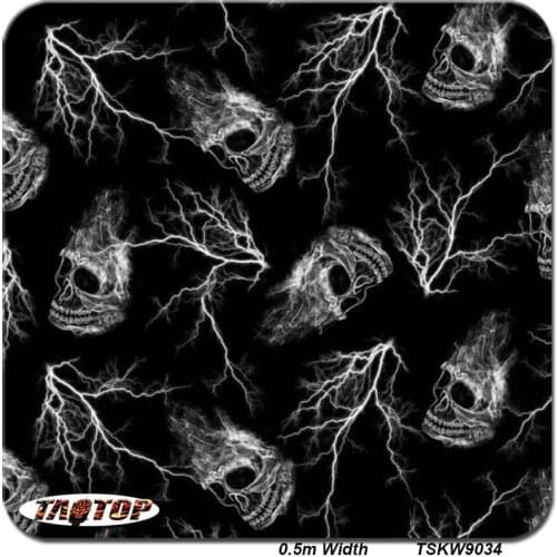 TAkw9034 0. 5m*10m Popular Skull Hydrographic Film Liquid Image Water Transfer Printing Film
