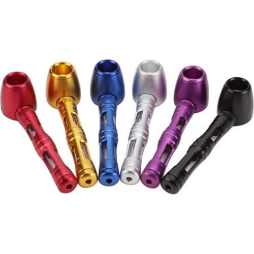 Aluminum alloy pipes Portable Metal Smoking Pipes With Glass Handle Removeable Aluminum Smoking Hand Pipe Gifts