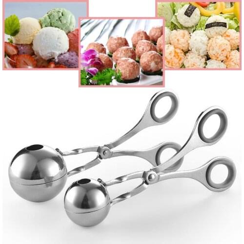 Non Stick Meatball Maker Stainless Steel Meat Ball Clip With Protection Ring Cooking Tool Kitchen Meatball Scoop Ball Maker New