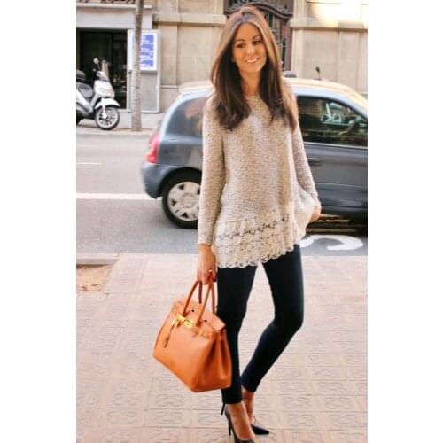 2018 Newest Fashion Women Lace Shirt long Sleeve lace Sweaters Casual Crochet Tops Loose Shirt Sweater Tops pullover