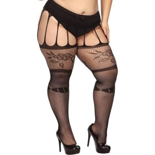 5 Styles Fashion Women Suspender Pantyhose Tights Plus Size Stockings F3MD