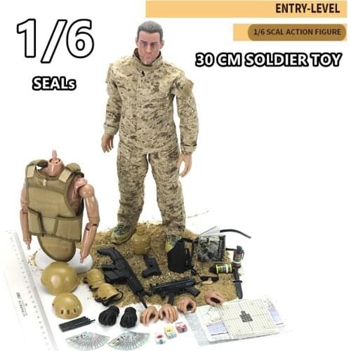 1:6 12 Inch 30cm SEAL Plastic Realistic Soldier doll Military Model Soldier Collection Gift Toy Tool