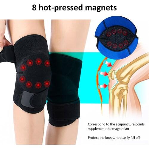 1 Pair Adjustable Tourmaline Self Heating Knee Pads Magnetic Therapy Kneepad Pain Relief Arthritis Brace Support Knee Sleeves