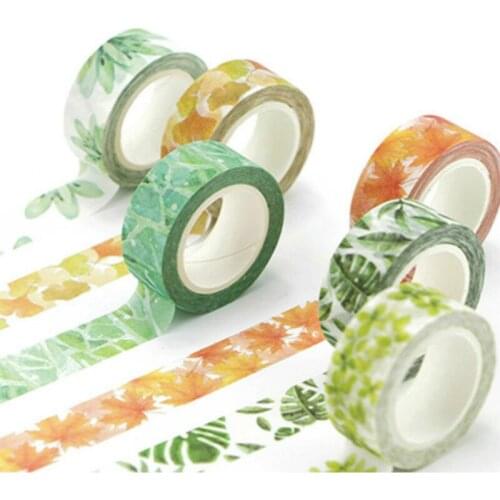 1pcs Leaves Paper Tape Party Favors Gift for Kids Party Supplies Birthday Scrapbooking DIY Diary Decorative Photo Album Sticker