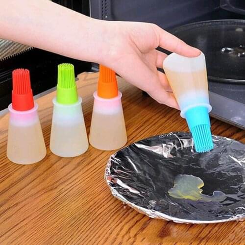 1 Pc Silicone Oil Bottle Baking Brush Liquid Oil Honey Brushes Barbecue Tool BBQ Basting Pancake Kitchen Accessories @A