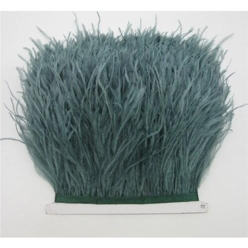 10 yards 10-15CM Ostrich feather trims for skirt/dress Light green ostrich feathers ribbon feather For Crafts Plumage Clothing