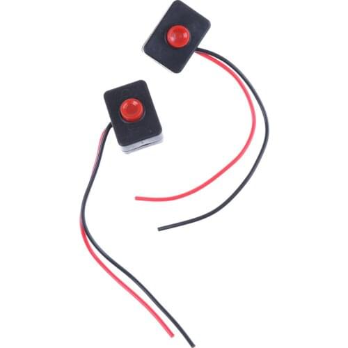 DC 12V 2A Adhesive Base Push Button Action Wired Switch For Car 2PCS