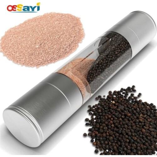2 In 1 Stainless Steel Manual Pepper Salt Spice Mill Grinder Stick Kitchen Tool Cooking Tools Kitchen Accessaries Pepper Mills