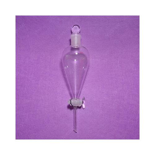 250ML,Pyriform Separatory Funnel,Glass Stopcock,Drop Tube,Pear Shape,Funnel