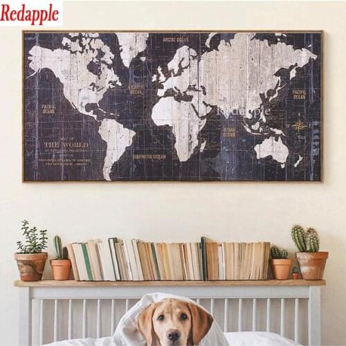 5d Diy Diamond Embroidery large Retro wolrd map Home Decoration Round Diamond Mosaic Pictures Needlework Painting Cross Stitch