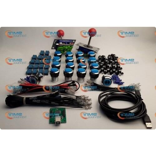 Arcade parts Bundles kit With Joystick,chrome Pushbutton,Microswitch,2 player USB to Jamma Build Up Arcade Machine By Yourself