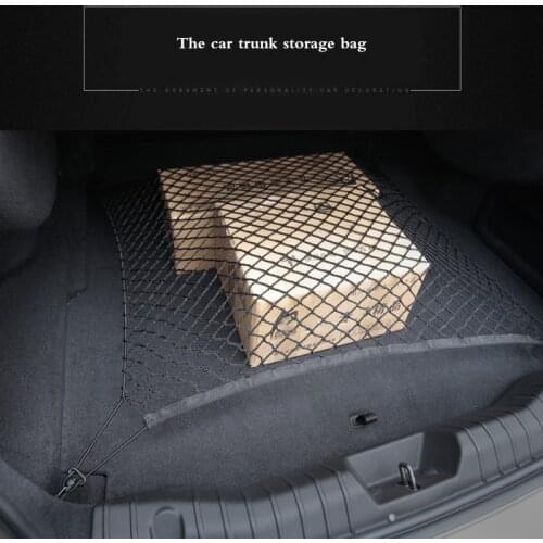 Car Trunk Nets Nylon Luggage Mesh Storage Organizer Bag 4 Hooks Car Styling For Nissan qashqai tiida almera juke primera x-trail