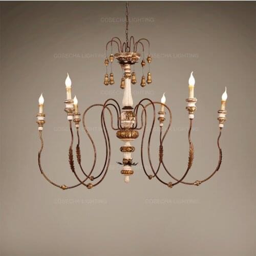 Big living room chandeliers large foyer lighting classic wood hanging light antique loft home suspension lustre in shopping mall