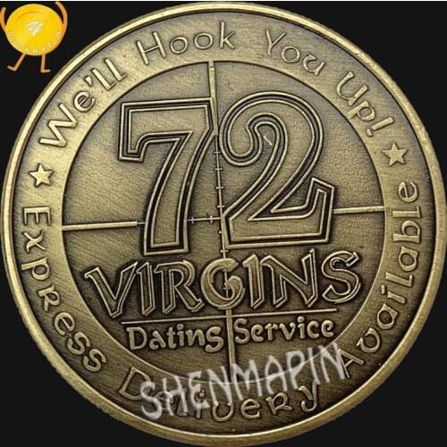 72 Virgins Liberty Commemorative Coin United States Army Sniper Honor Coins Collectibles Three-dimensional Retro Bronze Coins