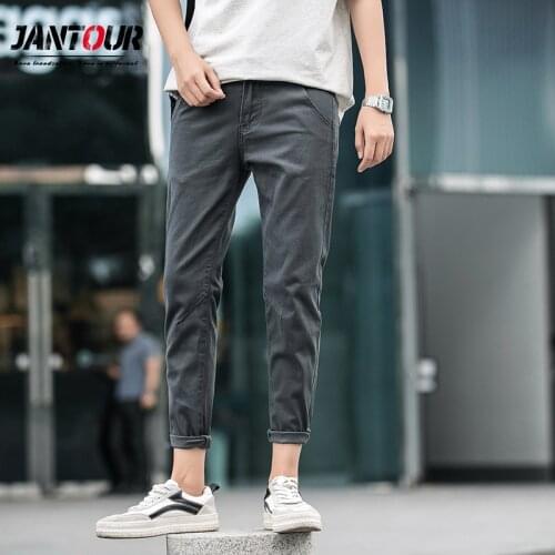 Spring summer cotton Ankle-Length Pants me New Casual Pants Mens Slim Fit Chinos Fashion Trousers Male Brand Clothing 27