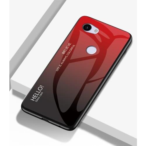 For Google Pixel 3A 3 XL Case Fashion Hard Toughened glass Gradient Protective Back Cover case For Google Pixel 2 XL Pixel3 3a